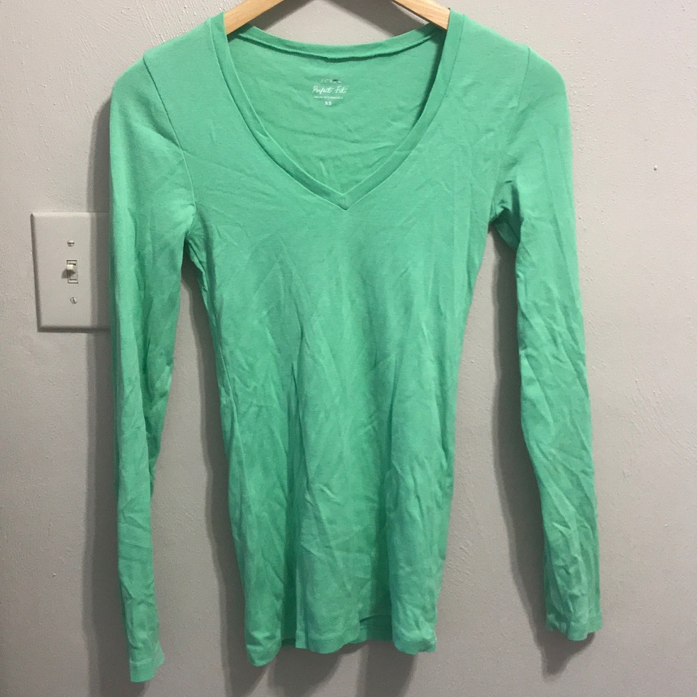 J Crew V Neck Long Sleeve Shirt